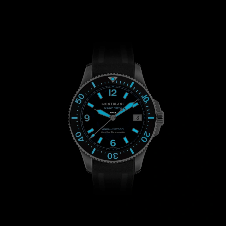 Montblanc,Iced Sea 43mm,43mm,Titanium,Blue,Automatic,Day,120hours,MB133268