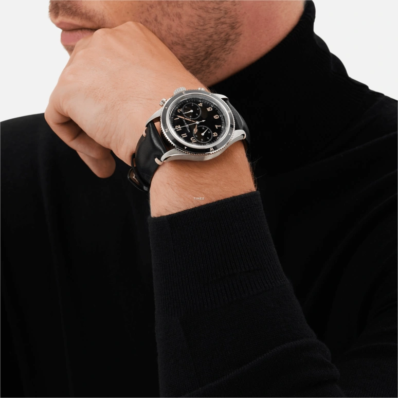 Montblanc,1858 42mm,42mm,Stainless Steel,Black,Automatic,Chronograph,Sapphire,Crystal Glass,MB126915