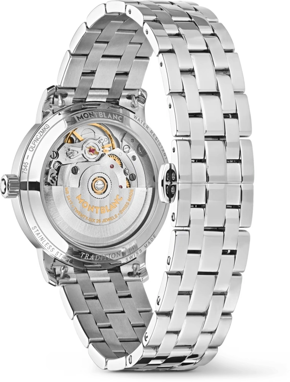 Montblanc,Tradition 32mm,32mm,Stainless Steel,Grey,Automatic,Day,38hours,MB132317