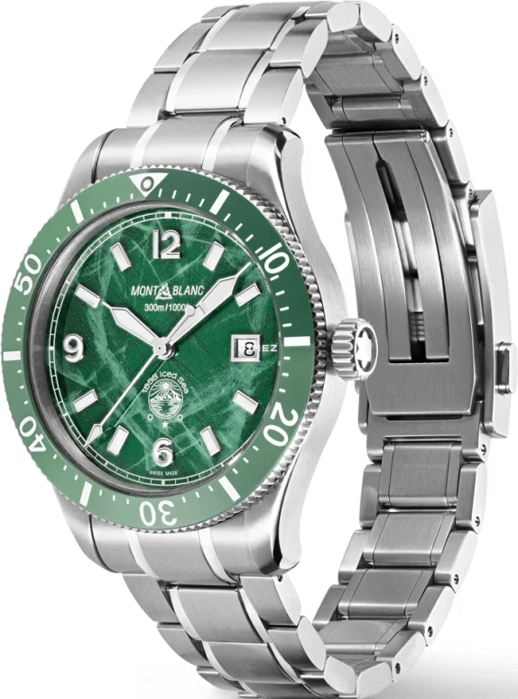 Montblanc,Iced Sea 41mm,41mm,Stainless Steel,Ceramic,Green,Automatic,Day,38hours,MB129373
