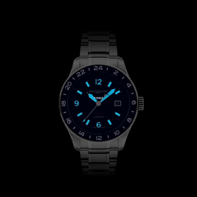Montblanc,1858 42mm,42mm,Stainless Steel,Blue,Automatic,Day,Sapphire,MB129616