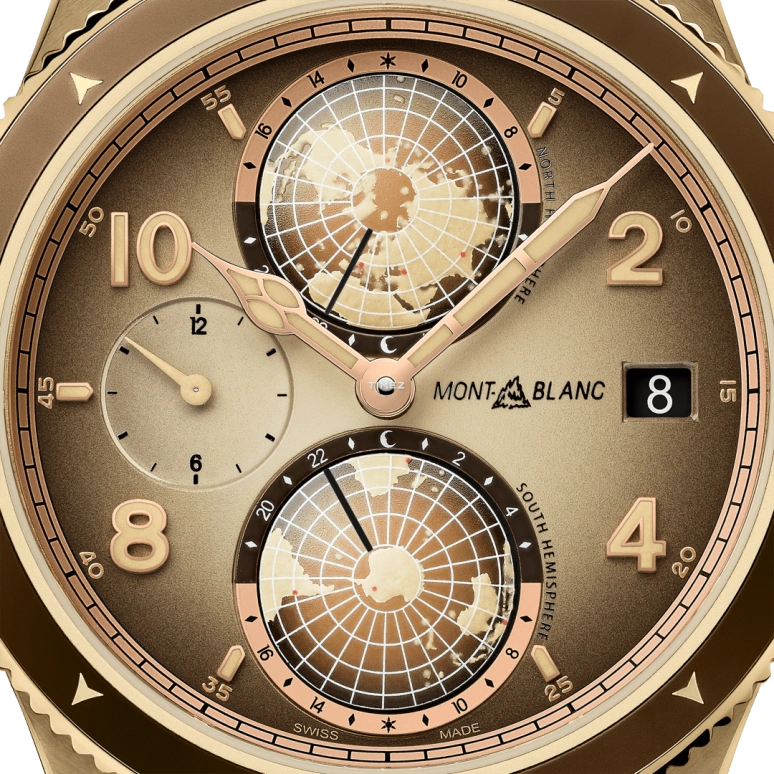Montblanc,1858 42mm,42mm,Bronze,Brown,Automatic,Day,World Time,Day / Night Indication,MB128504