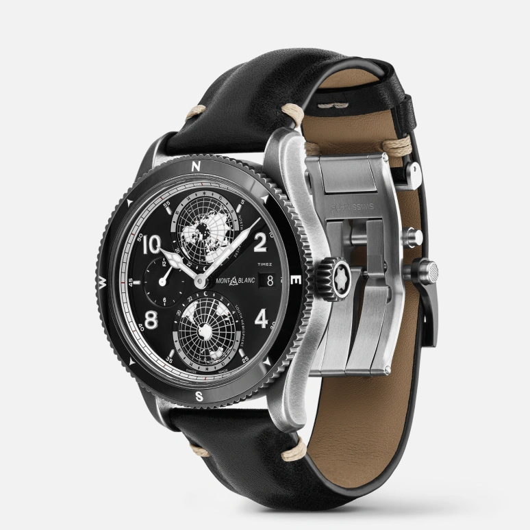 Montblanc,1858 42mm,42mm,Stainless Steel,Black,Automatic,Day,Dule Time,World Time,Day / Night Indication,42hours,In-house Caliber,MB128257