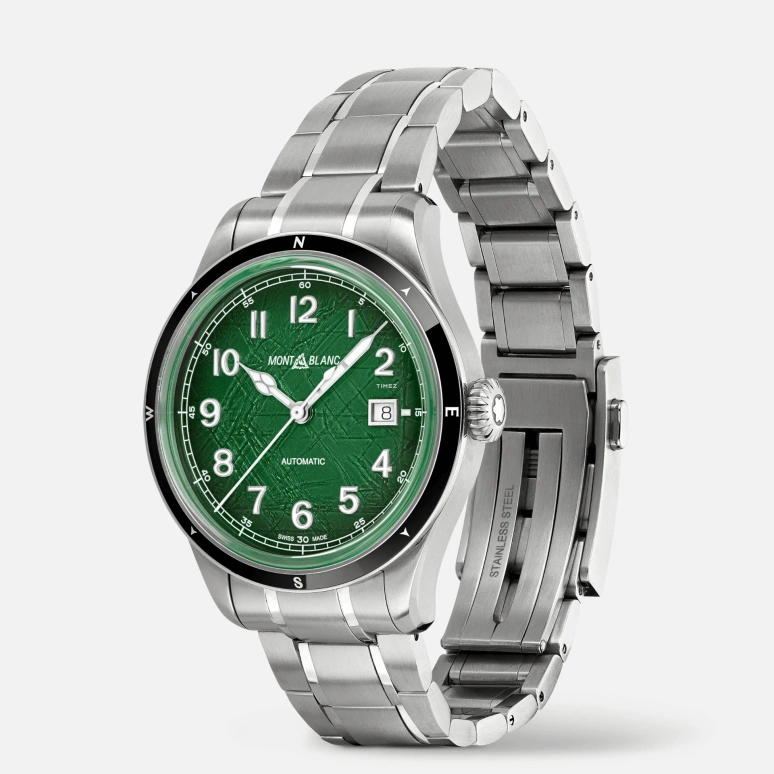Montblanc,1858 41mm,41mm,Stainless Steel,Green,Automatic,Day,Sapphire,Crystal Glass,MB133269