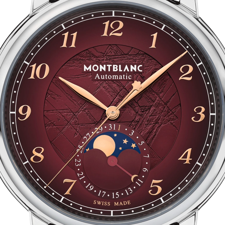 Montblanc,Star 42mm,42mm,Stainless Steel,Red,Automatic,Moonphase,Day,MB133244