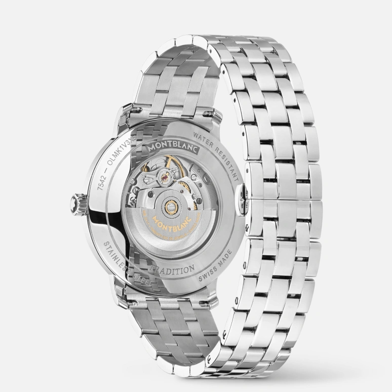 Montblanc,Tradition 42mm,42mm,Stainless Steel,Silver White,Automatic,Day,38hours,MB129286
