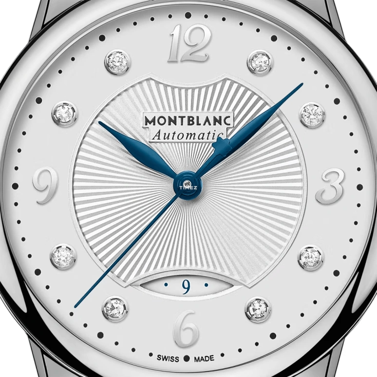 Montblanc,Boheme 30mm,30mm,Stainless Steel,Silver White,White,Automatic,Day,Sapphire,MB127365