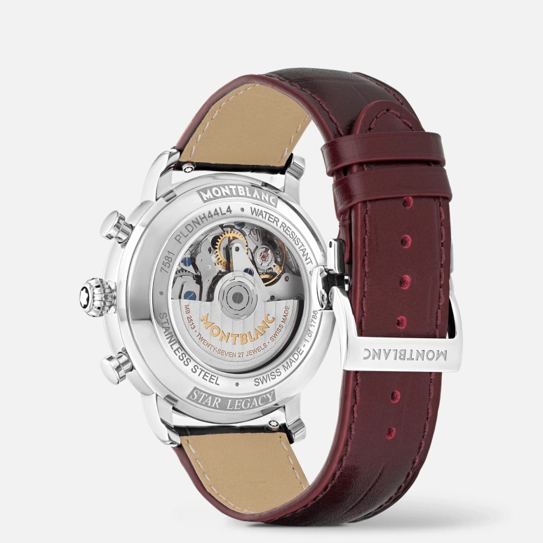 Montblanc,Star Legacy 42mm,42mm,Stainless Steel,Red,Automatic,Chronograph,Day,MB133245