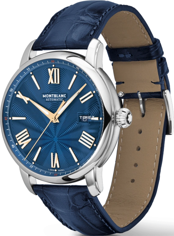 Montblanc,Star 43mm,43mm,Stainless Steel,Blue,Automatic,Day,38hours,MB130956