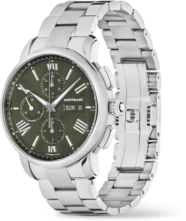 Montblanc,Star 43mm,43mm,Stainless Steel,Green,Automatic,Chronograph,Date,Day,MB132951