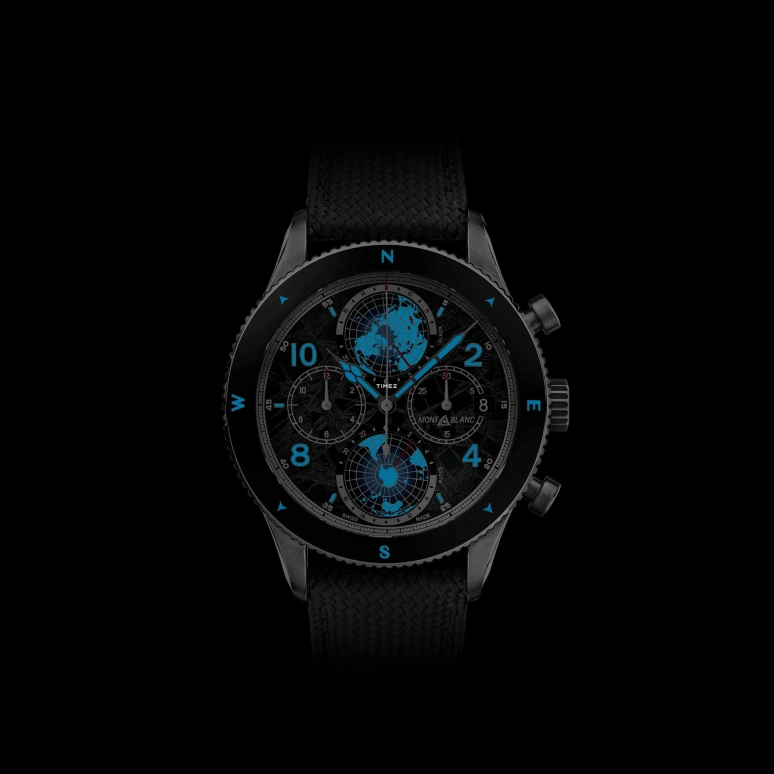 Montblanc,1858 44mm,44mm,Titanium,Grey,Automatic,Chronograph,Day,World Time,MB130811