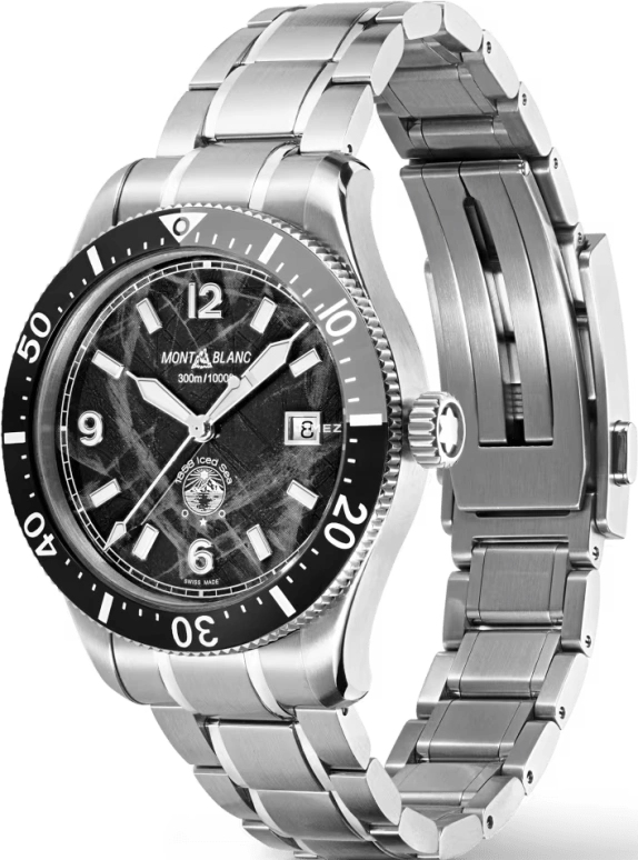 Montblanc,Iced Sea 41mm,41mm,Stainless Steel,Ceramic,Black,Automatic,Day,38hours,MB129371