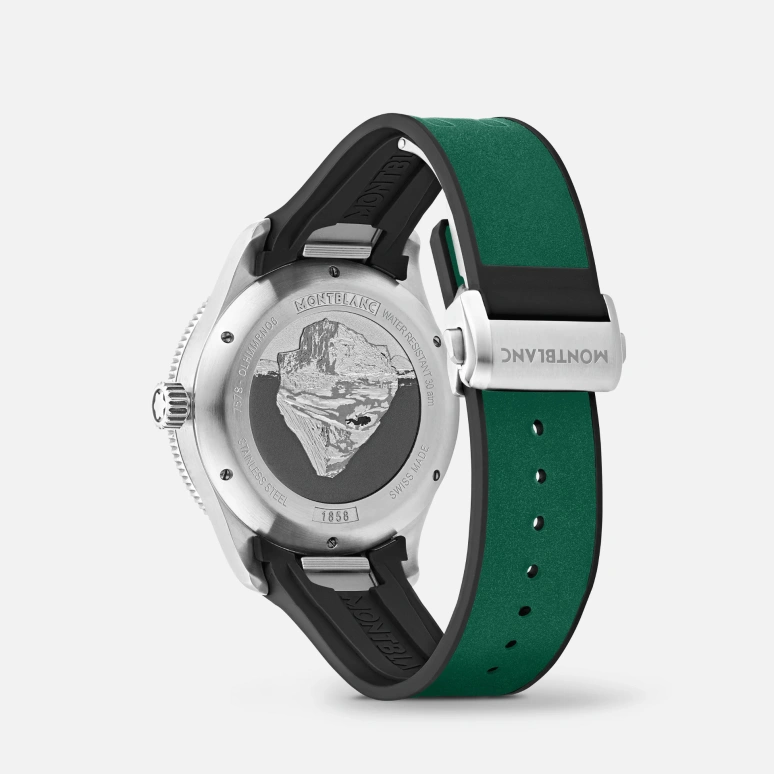Montblanc,Iced Sea 41mm,41mm,Stainless Steel,Ceramic,Green,Automatic,Day,38hours,MB131450