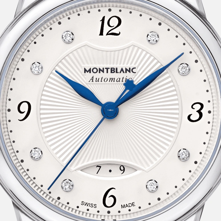 Montblanc,Boheme 30mm,30mm,Stainless Steel,Silver White,Automatic,Day,Sapphire,Crystal Glass,MB111055