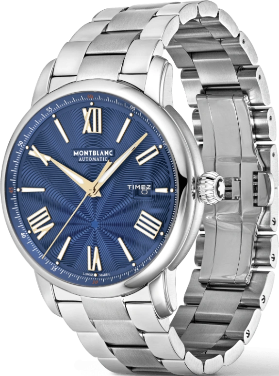Montblanc,Star 43mm,43mm,Stainless Steel,Blue,Automatic,Day,38hours,MB130957