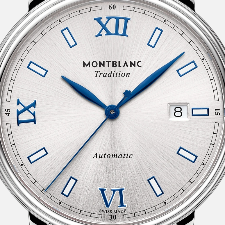 Montblanc,Tradition 42mm,42mm,Stainless Steel,Silver White,Automatic,Day,38hours,MB129286