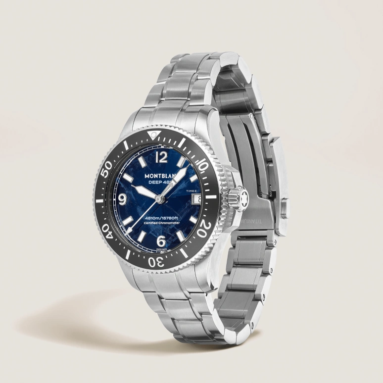 Montblanc,Iced Sea 43mm,43mm,Titanium,Blue,Automatic,Day,120hours,MB135634