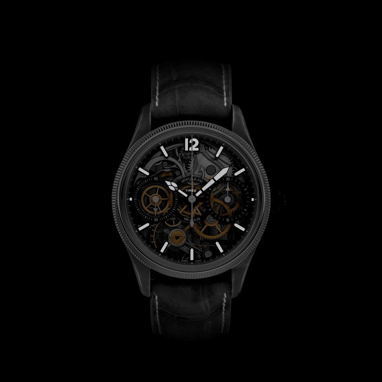 Montblanc,1858 43mm,43mm,Stainless Steel,Skeleton,Handwound,Chronograph,Sapphire,Crystal Glass,MB131155