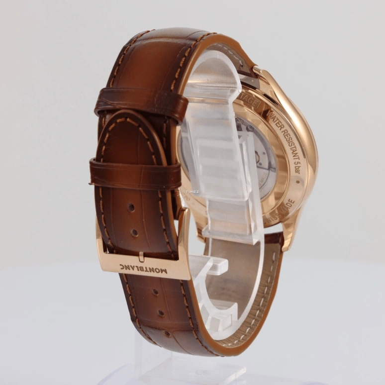 Montblanc,Heritage 40mm,40mm,Rose Gold,Brown,Automatic,Sapphire,Crystal Glass,Round,MB119946