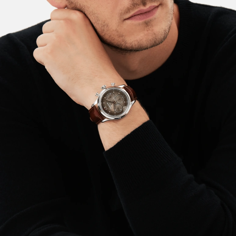 Montblanc,Heritage 41mm,41mm,Stainless Steel,Brown,Automatic,Chronograph,Sapphire,Crystal Glass,MB128671