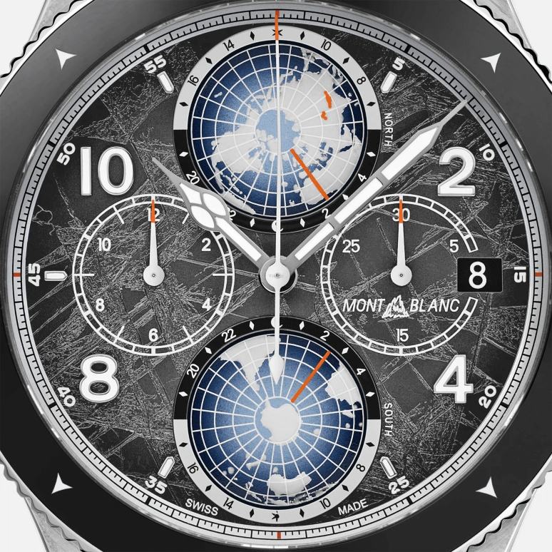 Montblanc,1858 44mm,44mm,Titanium,Grey,Automatic,Chronograph,Day,World Time,MB130811