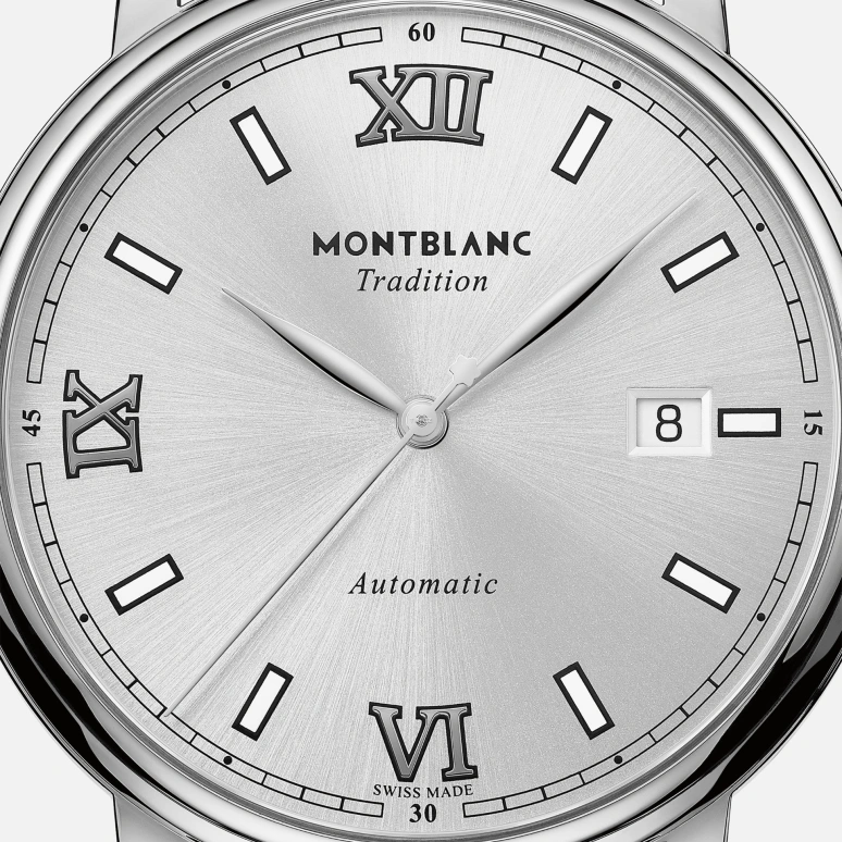 Montblanc,Tradition 40mm,40mm,Stainless Steel,Silver White,Automatic,Day,38hours,MB127769