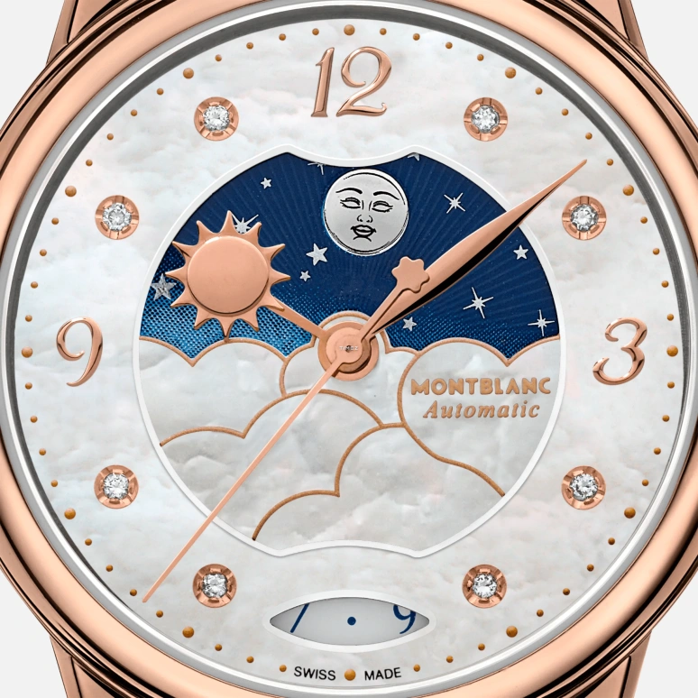 Montblanc,Boheme 30mm,30mm,Rose Gold,White,Automatic,Day,Day / Night Indication,MB129773