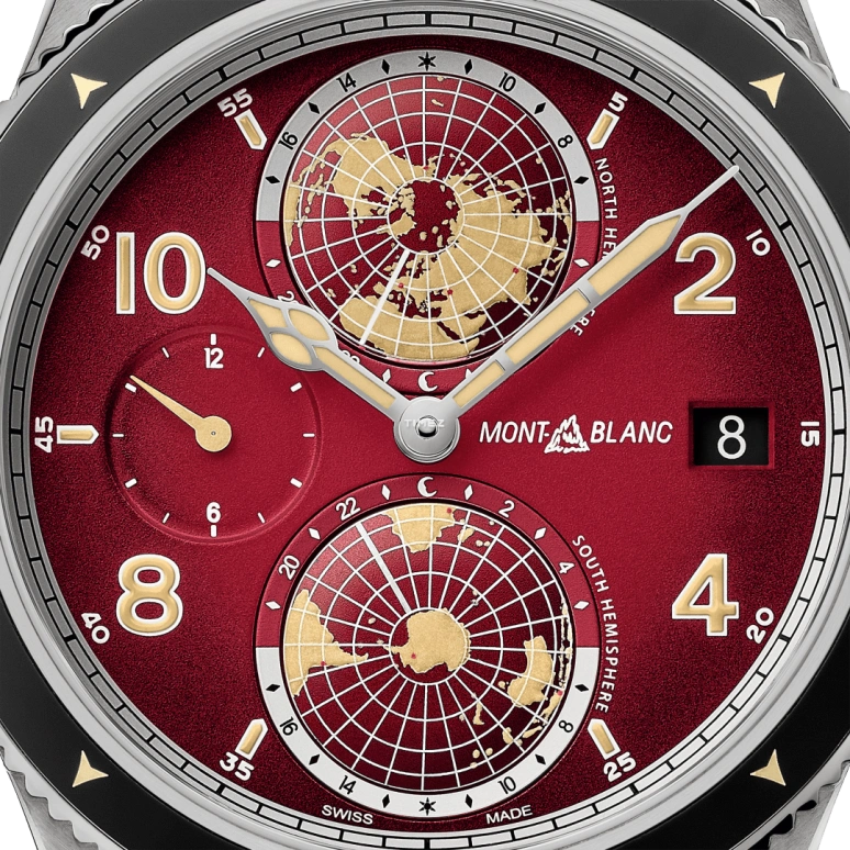 Montblanc,1858 42mm,42mm,Titanium,Red,Automatic,Day,Dule Time,World Time,Day / Night Indication,42hours,In-house Caliber,MB129177