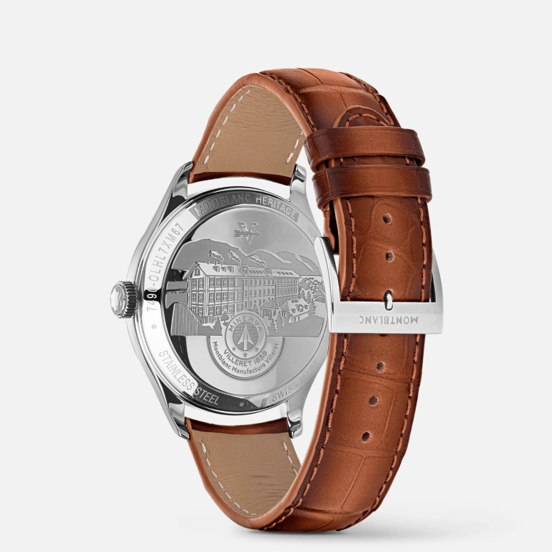 Montblanc,Heritage 40mm,40mm,Stainless Steel,Brown,Automatic,Sapphire,Crystal Glass,Round,MB128673