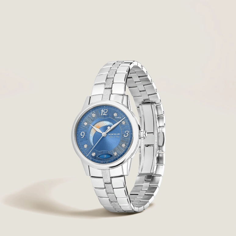 Montblanc,Boheme 34mm,34mm,Stainless Steel,Blue,Automatic,Day,Day / Night Indication,MB134343