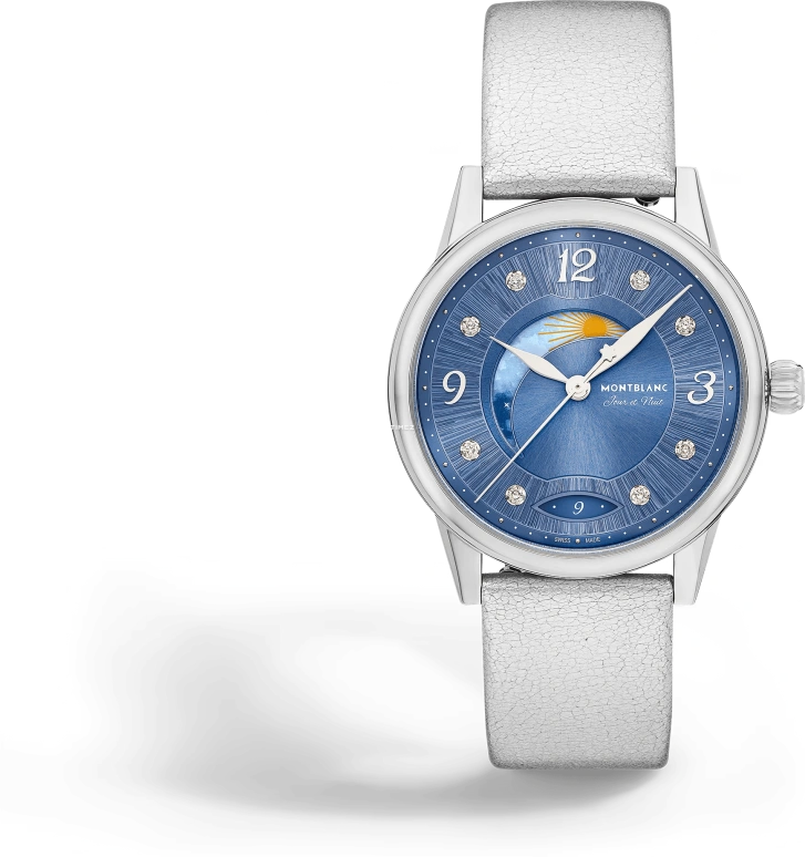 Montblanc,Boheme 34mm,34mm,Stainless Steel,Blue,Automatic,Day,Day / Night Indication,MB133310