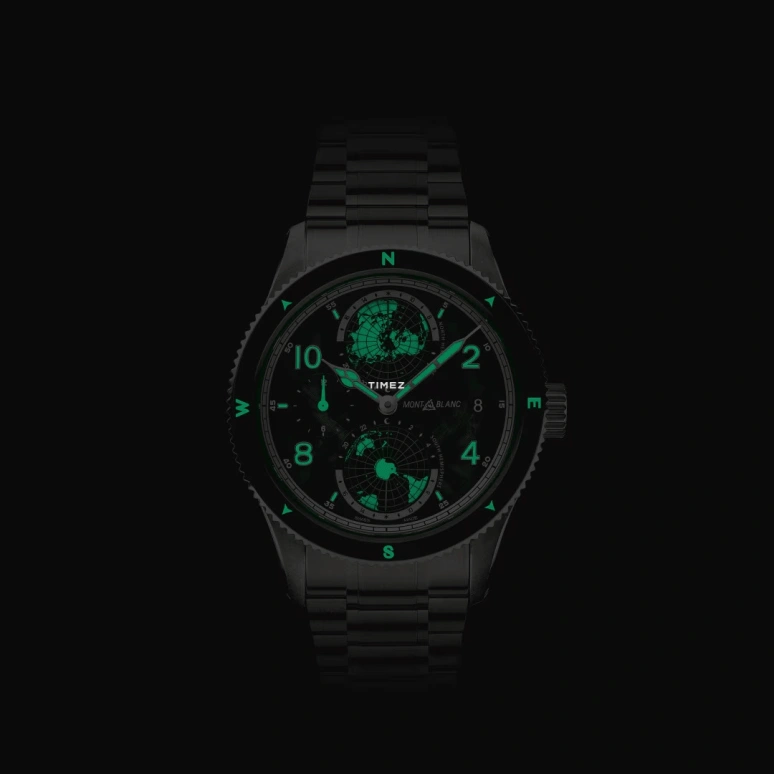 Montblanc,1858 42mm,42mm,Stainless Steel,Green,Automatic,Day,World Time,Day / Night Indication,MB133303