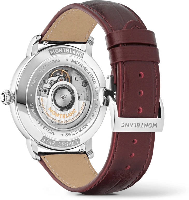 Montblanc,Star 42mm,42mm,Stainless Steel,Red,Automatic,Moonphase,Day,MB133244