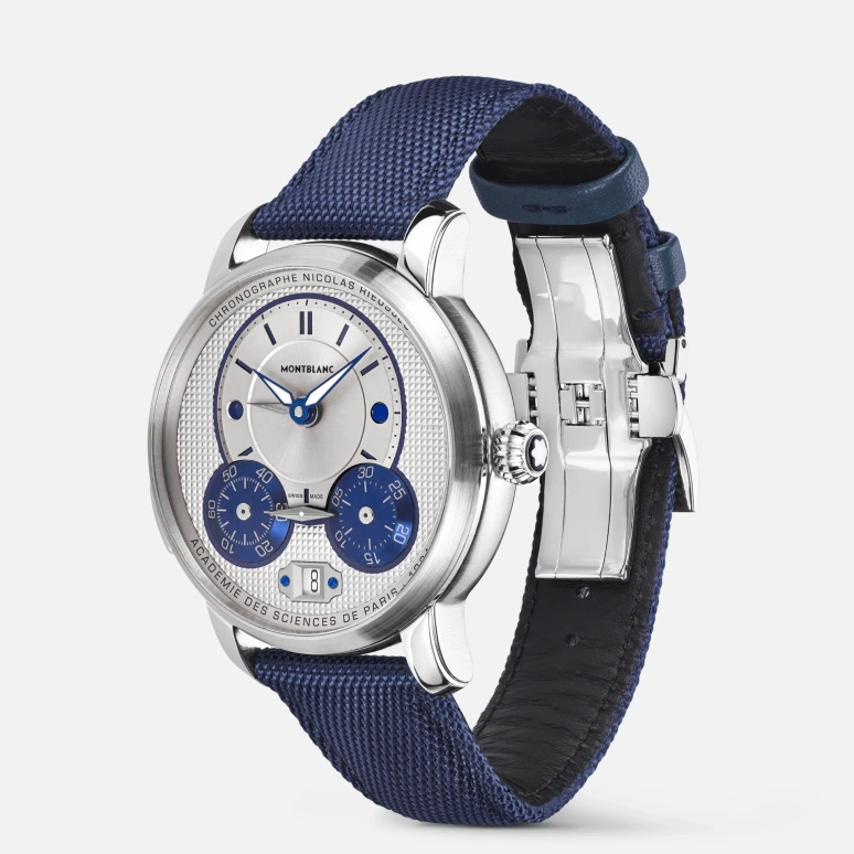 Montblanc,Star 43mm,43mm,Stainless Steel,White,Grey,Blue,Automatic,Chronograph,Day,Dule Time,Day / Night Indication,72hours,In-house Caliber,MB129764