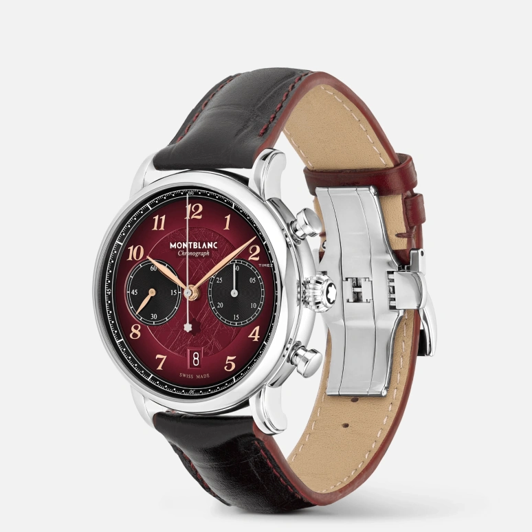 Montblanc,Star Legacy 42mm,42mm,Stainless Steel,Red,Automatic,Chronograph,Day,MB133245