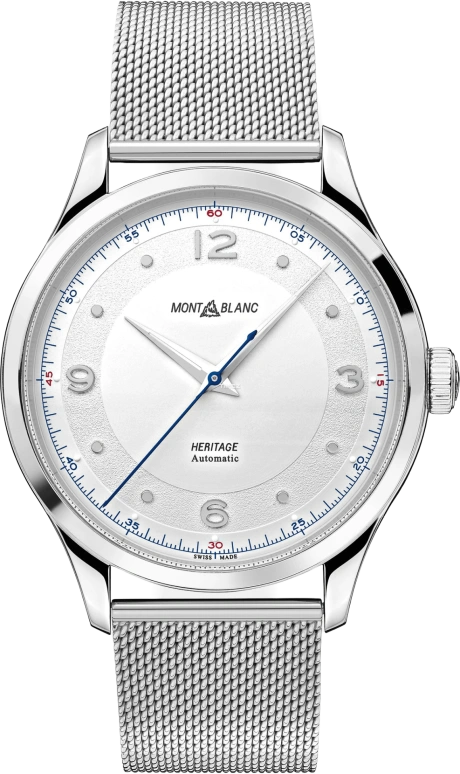 Montblanc,Heritage 40mm,40mm,Stainless Steel,Silver White,Automatic,Sapphire,Crystal Glass,Round,MB119945