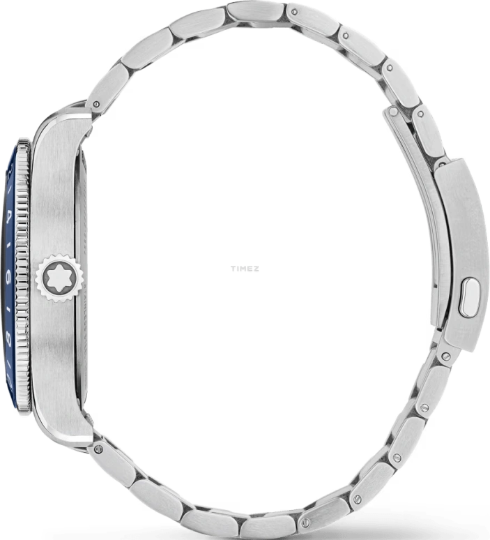 Montblanc,1858 42mm,42mm,Stainless Steel,Blue,Automatic,Day,Sapphire,MB129616
