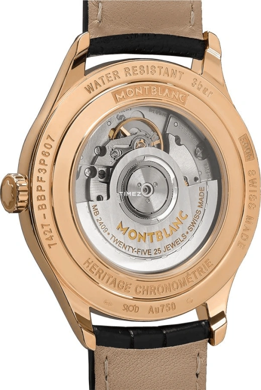 Montblanc,Villeret 40mm,40mm,White Gold,Silver,Automatic,Day,38hours,U0114869