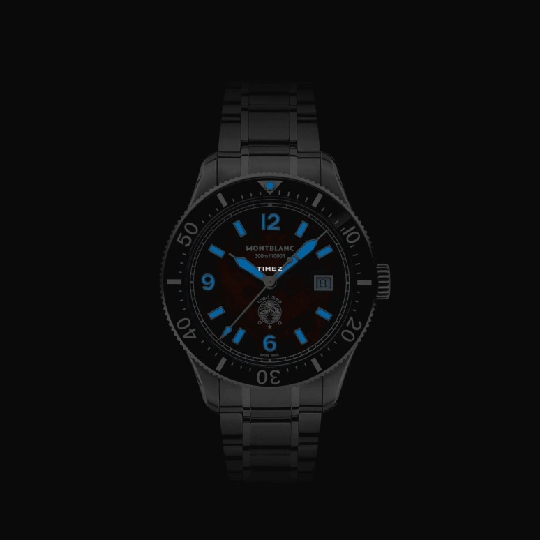 Montblanc,Iced Sea 41mm,41mm,Stainless Steel,Ceramic,Red,Automatic,Day,72hours,MB132291