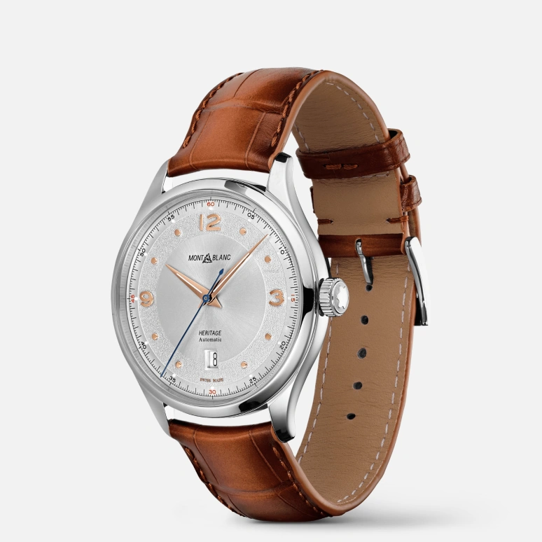 Montblanc,Heritage 39mm,39mm,Stainless Steel,Silver White,Automatic,Day,38hours,MB128672
