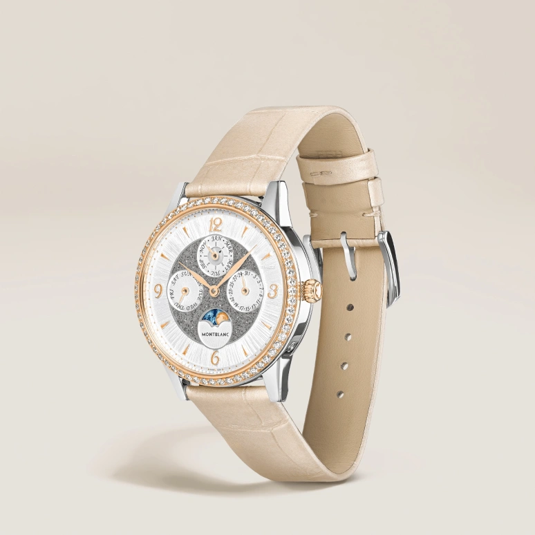 Montblanc,Boheme 36mm,36mm,Stainless Steel,Rose Gold,Silver,Automatic,Moonphase,Perpetual Calendar,Leap Year,Month,42hours,In-house Caliber,MB134988