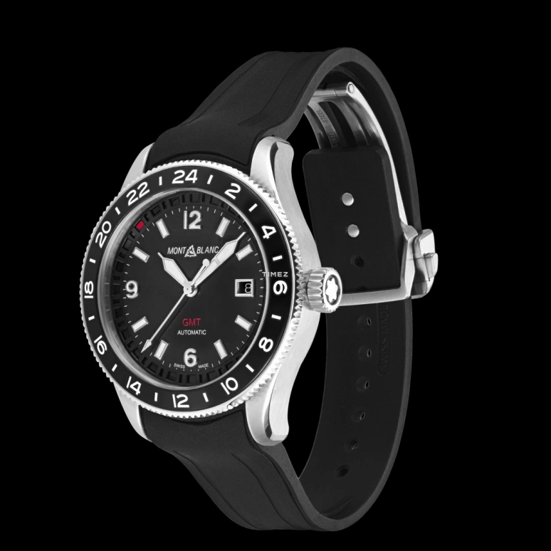 Montblanc,1858 42mm,42mm,Stainless Steel,Black,Automatic,Day,Dule Time,MB129766