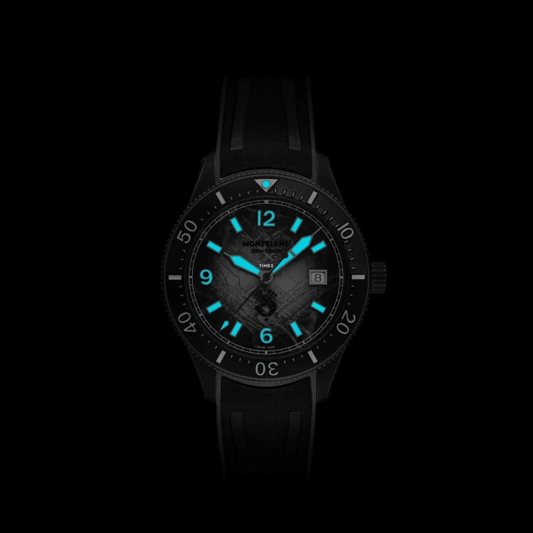 Montblanc,Iced Sea 41mm,41mm,Stainless Steel,Ceramic,Grey,Automatic,Day,38hours,MB134017