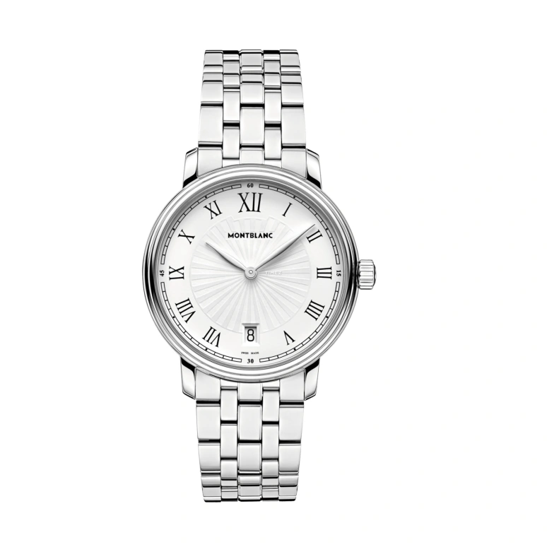 Montblanc,Tradition 36mm,36mm,Stainless Steel,White,Quartz,Day,26280hours,112636