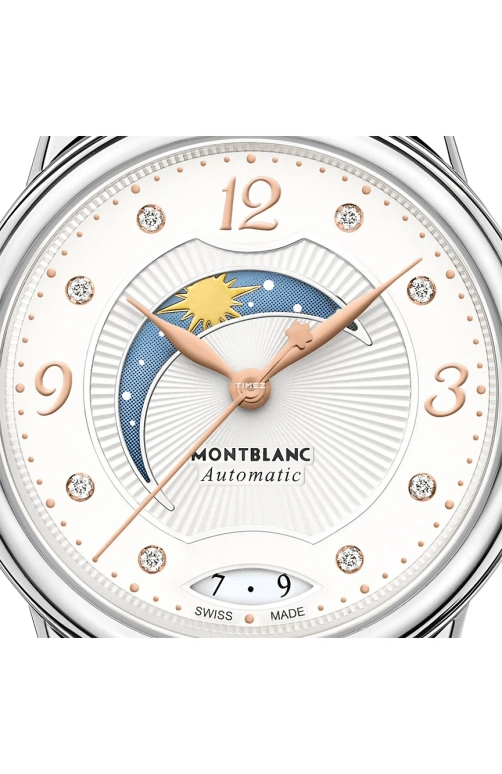 Montblanc,Boheme 30mm,30mm,Stainless Steel,Rose,Silver White,White,Automatic,Day,Day / Night Indication,119934