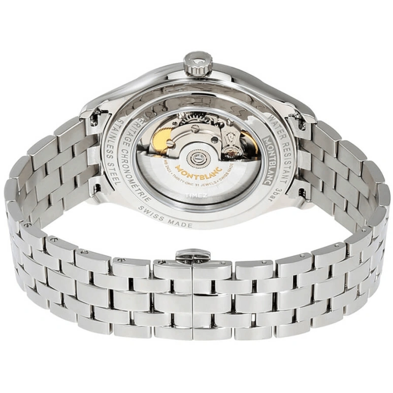 Montblanc,Heritage 40mm,40mm,Stainless Steel,Silver,Automatic,Day,38hours,114873