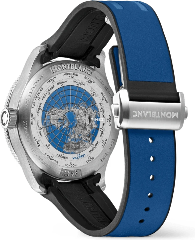Montblanc,1858 42mm,42mm,Stainless Steel,Blue,Automatic,Day,Dule Time,MB129617