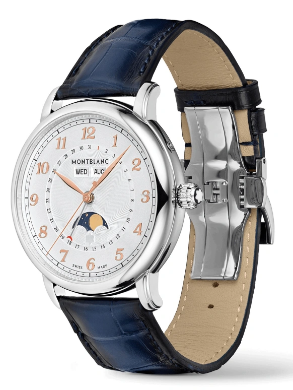 Montblanc,Star 42mm,42mm,Stainless Steel,White,Automatic,Moonphase,Month,Date,Day,38hours,In-house Caliber,MB129715