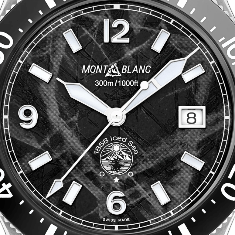 Montblanc,Iced Sea 41mm,41mm,Stainless Steel,Ceramic,Black,Automatic,Day,38hours,MB129372