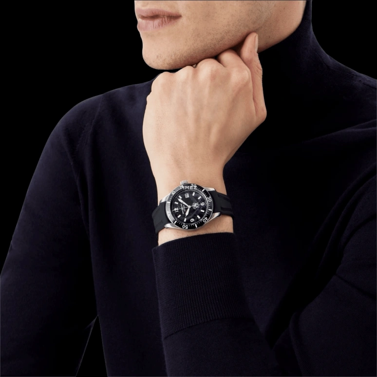 Montblanc,Iced Sea 41mm,41mm,Stainless Steel,Ceramic,Black,Automatic,Day,38hours,MB129372